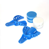 We send a packet to you for taking impressions at home and mailing them to us